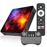Android 14.0 TV Box 4GB RAM 64GB ROM, Support 4K Dual-WiFi 2.4G/5G Quad-core Smart TV Box, Bluetooth4.2 HDMI Cable USB2.0 with Mini Keyboard
