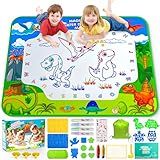 Water Doodle Mat, 40 x 32 Inch Mess Free Drawing Mat, Educational Toy for 3 4 5 6 7 8 Years Old Boys Girls, Neon Color Mat Doodle Board Writing Drawing Toys Holiday Christmas Birthday Gifts