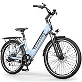Funhang Electric Bike for Adults, 1000W Peak Ebike, 50Miles 21.7MPH Step Thru Electric Bicycle, 26" Commuter E Bikes with 48V Built-in Removable Battery, Adjustable Stem, 7-Speed, UL 2849 Certified