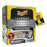 Meguiar's Ultimate Headlight Restoration Kit - The Perfect Headlight Repair Kit to Remove Yellowing and Cloudiness from Headlights - Easy to Use and Seals Headlights with 18 Plus Months of Protection