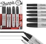 Sharpie Permanent Markers Variety Pack, Includes Chisel, Fine, and Ultra-Fine Tips, Black, 6 Count - Poster, Office, School Supplies