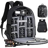 TARION Camera Backpack Bag Small - Professional DSLR Camera Bag with Waterproof Rain Cover Laptop Compartment Photograhy Backpack Case Black TB-S