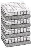 Bumble Dish Cloths (8 Pack) | 12" x 12" | 100% Cotton Kitchen Towels | 405 GSM | Soft, Highly Absorbent & Durable Dish Towels for Kitchen | Gray