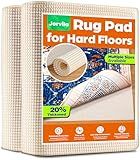 Jorvila Non-Slip Rug Pad 8x10 Feet, Rug Gripper for Hardwood Floors, Anti Skid Mat for Under Area Rugs, Keeps Rugs in Position and Safe, Thick Cushioned Carpet Pad for Floor Protection