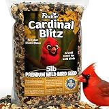 Cardinal Bird Seed, Sunflower Seeds, NutraSaff, Peanuts & Mealworms, 5lb