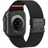 Elastic Sport Band for Apple Watch Ultra 3/2/1 Bands 49mm 46mm 45mm 44mm 42mm 41mm 40mm 38mm Men Women, Adjustable Parachute Buckle Nylon Fabric Wristband for iWatch Series 11 10 SE 9 8 7 6 5 4 3