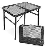 E EASTSTORM Small Folding Table, Easy for Storage, Compact and Portable Picnic Table for Grill, Outdoor Camping, Garden, Patio, Dining, BBQ, Party, Market, 2Ft (Small, Black), 15.8" x 23.6"