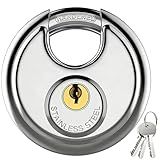 Puroma Keyed Padlock, Stainless Steel Locker Lock Heavy Duty Locks with 3 Keys, Waterproof Outdoors Gate Storage Unit Lock with 3/8 Inch Shackle for Warehouse, Gym Storage Locker (1 Pack)