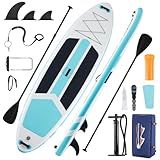 KMFurnila Inflatable Stand Up Paddle Board for All Skill Levels - Portable SUP Paddleboard with Premium Accessories, Durable Construction & Non-Slip Deck for Water Sports Adventures