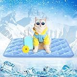 Rywell Dog Cooling Mat 2.0, Ocean Blue,24" x 18" Thick & Durable Cooling Ma for Dogs&Cats, Long-Lasting Cool with Waterproof & Color-Changing Arc-Chill Tech (Q-Max>0.5) Washable& Non-Toxic