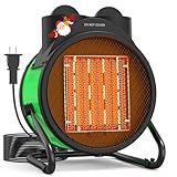 Buyplus Outdoor Heaters for Patio, 1500W Electric Garage Heater with 90°Adjustable Angle, Overheat Protection & 2S Fast Heating, Greenhouse Heater for Patio, Garage, Greenhouse, Indoor Outdoor, Green