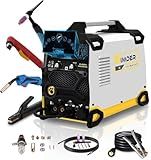SSIMDER 200A MIG Welder Plasma Cutter Welder Combo 10 in 1 multiprocess welder Pulse MIG/Gas MIG/Flux Core/HF TIG/Stick/Cut Aluminum Welder Welding Machine for Home DIY Outdoor