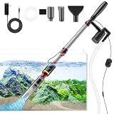 Fish Tank Cleaner - Aquarium Gravel Cleaner, 530GPH/32W Electric Fish Tank Cleaning Tools, Adjustable Water Flow Aquarium Cleaner Kit, Turtle Tank Gravel Cleaner Vacuum for Wash Sand, Water Changing