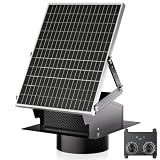 Hon&Guan 25W Solar Attic Fan, 24/7 Smart Cooling for Up to 1300 Sq Ft