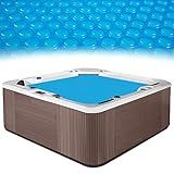 MADHOLLY Spa Hot Tub Cover for Heat Retention - 7×7FT Square 16-Mil Heavy-Duty Bubble Solar Blanket for Preventing Water Evaporation, Easy to Cut and Clean (210 × 210 CM)