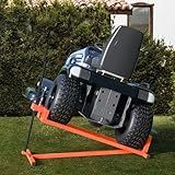 Lawn Mower Lift Jack 880Lbs Riding Mower Lift with Manual Handle and Power Tool Extension Handle Space-Saving Foldable Lawn Tractor Lift for Lawn mowers and Garden Tractors (Orange)
