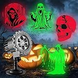 Halloween Ghost Projector Lights Outdoor - 3D Indoor Dynamic Skull Decoration, Waterproof，Víspera de Todos Los Santos