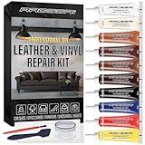 Leather Repair Kit for Furniture, Sofa, Jacket, Car Seats and Purse. Vinyl Repair Kit. Super Easy Instructions to Match Any Color, Restore Any Material, Bonded, Italian, Pleather, Genuine