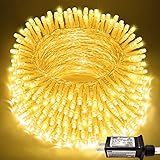 JMEXSUSS 200 LED Christmas Lights Indoor Outdoor, Connectable Warm White Christmas Tree Lights Clear Wire, 66 Ft Twinkle Fairy String Light Plug in for Bedroom Wedding Xmas Tree Decorations