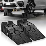 Auto Dynasty Car Ramps for Oil Changes and Lfit, 2Pcs Portable High Profile Car Ramps with Anti Slip Grooves for Home Garage Maintenance, 2.5 Ton (5000 lb) Load Capacity Vehicle Ramps for Auto Repair