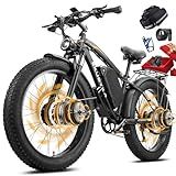 8000W Dual Motor Electric Bike for Adults, 48MPH Fast Ebike with 52V 36Ah Removable Battery, Up to 100 Miles Long Range, 26 Inch Fat Tire, Shimano 7-Speed, Shock Absorber Commuter E-Bike