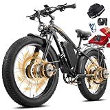 Ekubyka 9000W Dual Motor Electric Bike for Adults, 48MPH Fast Ebike with 52V 36Ah Removable Battery, Up to 100 Miles Long Range, Fat Tire, Shimano 7-Speed, Commuter E-Bike, 26-Inch, Orange