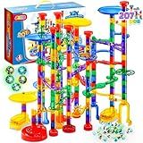 JOYIN 207Pcs Glowing Marble Run, Construction Building Blocks Toys with 5 Glow in The Dark, STEM Toy for Boys and Girls, Educational Toy, Birthday Gifts, Easter Basket Stuffers