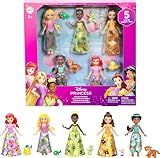 Mattel Disney Princess & Friends Set with 5 Posable Small Dolls in Removable Skirts or Pants & 5 Friend Figures, Inspired by The Disney Movies