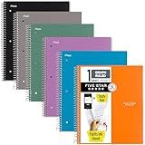 Five Star Spiral Notebook + Study App, 6 Pack, 1 Subject, Graph Ruled Paper, 8-1/2" x 11", 100 Sheets, Fights Ink Bleed, Water Resistant Cover, Assorted Colors (73549)