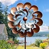 Pure Echo Metal Wind Spinner Outdoor, Wind Spinners for Yard and Garden, 84 inch Wind Sculptures & Spinners, Windmill for Yard Art