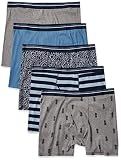 Amazon Essentials Men's Breathable Cotton Boxer Briefs, Tag-Free, Pack of 5, Floral Print/Pineapple/Stripe, Small