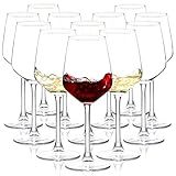 Wine Glasses Set of 12, 12oz Clear Red/White Wine Cup, Long Stem Wine Glasses for Party, Wedding and Home