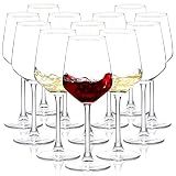 Wine Glasses Set of 12, 12oz Clear Red/White Wine Cup, Long Stem Wine Glasses for Party, Wedding and Home