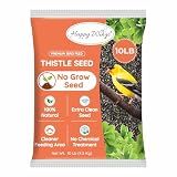 Happy Wings 10LB Thistle Seed Bird Food, 100% Natural, Extra Clean, No Grow