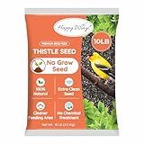 Happy Wings Nyjer/Thistle Seeds Wild Bird Food - 10 Pounds I No Grow Seed I Bird Seed for Wild Birds