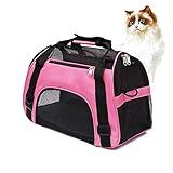 MuchL Cat Carrier for Small Cats Soft-Sided Pet Carrier for Cats Puppies Small Pets Airline Approved Lightweight Comfortable Travel Cat Carrier (Small, Pink)