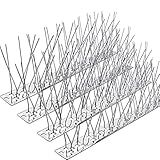 PANGCH Bird Spikes,Stainless Steel Bird Spikes Metal Bird Spikes Fence Spikes Easy to Install - 5 Strips 4.1 Feet Coverage