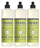 MRS. MEYER'S CLEAN DAY Liquid Dish Soap, Biodegradable Formula, Lemon Verbena, 16 fl. oz - Pack of 3