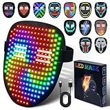 Oziral LED Mask with Gesture Sensing - Light Up Mask for Halloween Xmas Costume Party, LED Lighted Face Mask for Kids Men Women