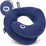 BCOZZY Travel Neck Pillow for Airplane, Head & Chin Support, Large Navy
