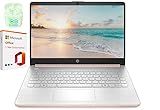 HP 14" Business Laptop, Microsoft Office 365 with Copilot AI & 1TB OneDrive, 16GB RAM 320GB Storage (256GB SSD+64GB eMMC), Dual-Core Intel Processor, Win 11, PLUSERA Earphones, Rose Gold–Best Value