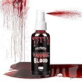 Halloween Fake Blood Spray, Blood Splatter Fake Blood Washable, Fake Blood for Clothes and Zombie Monster Vampire Clown, Cosplay Party Makeup