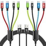 4 in 1 Multi Charging Cable, 2 Pack 5FT Charging Cords for Multiple Devices