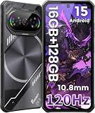 FOSSIBOT F114 Android 15 Rugged Phone Unlocked, 120Hz+6.67" Corning Glass, Slim 10.8mm Cell Phone, 16GB+128GB/2TB Smartphone, 50MP AI Camera, 5000mAh Dual SIM 4G T-Mobile/NFC/IP68/69K
