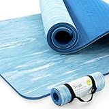 UMINEUX Extra Thick Yoga Mat, 2/5 Inch (10MM), Natural Rubber and TPE Non Slip Yoga Mats with Strap for Women Men, Eco Friendly Exercise Mat for Yoga, Pilates and Home Workout