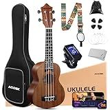 AODSK Soprano Ukulele for Beginner 21 Inch Ukelele Kit with Gig Bag StrapTuner Nylon String 4 Picks Cloth Online Lesson Holiday Gift