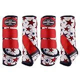 Harrison Howard Splint Boots for Horses 4 Pack, Front & Hind Horse Sport Boots with Neoprene Leg Protection Dream Star M