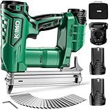KIMO 18 Gauge Nail Gun Cordless with Battery 2.0Ah X 2 & Fast Charger, 5000pcs Nails, Single&Contact Firing, 180 Nails/min, LED Light, Adjustable Nailing Depth Cordless Brad Nailer for DIY Project