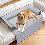 WARKEY Large Dog Bed for Couch, Cooling Orthopedic Dog Bed, Removable Washable Cover, Waterproof Lining, Non-Slip Bottom, Dog Sofa Bed with Extended Mat, Size: 41"*37"*4.9"