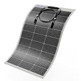 Topunive 100W 12V Flexible Solar Panel 9BB Monocrystalline Cell 12 Volt Semi-Flexible for Marine RV Trailer Boat Cabin Van Car Uneven Surfaces 12V Battery Charge